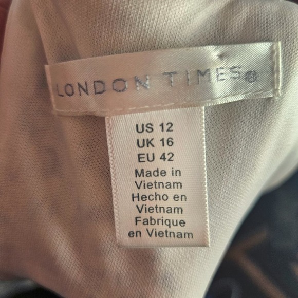 London Times Boho Maxi Dress Sleeveless Size 12 Blue / Black/ White - Picture 5 of 9